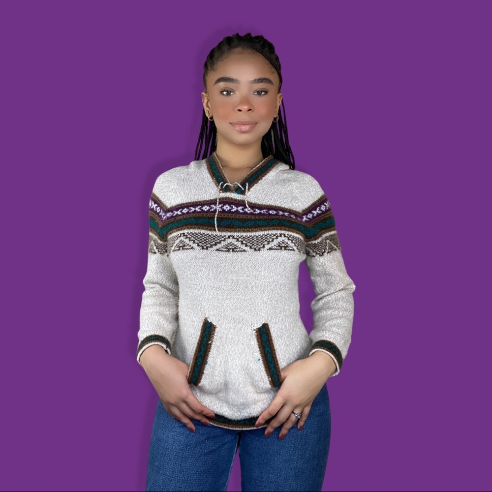 Aztec Lace Up Hoodie